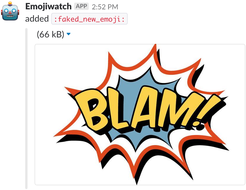 An Emojiwatch post to Slack